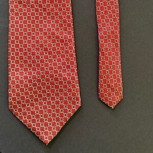 NEW NWT Grant Thomas 100% Silk Mens Neck Tie Geometric Red